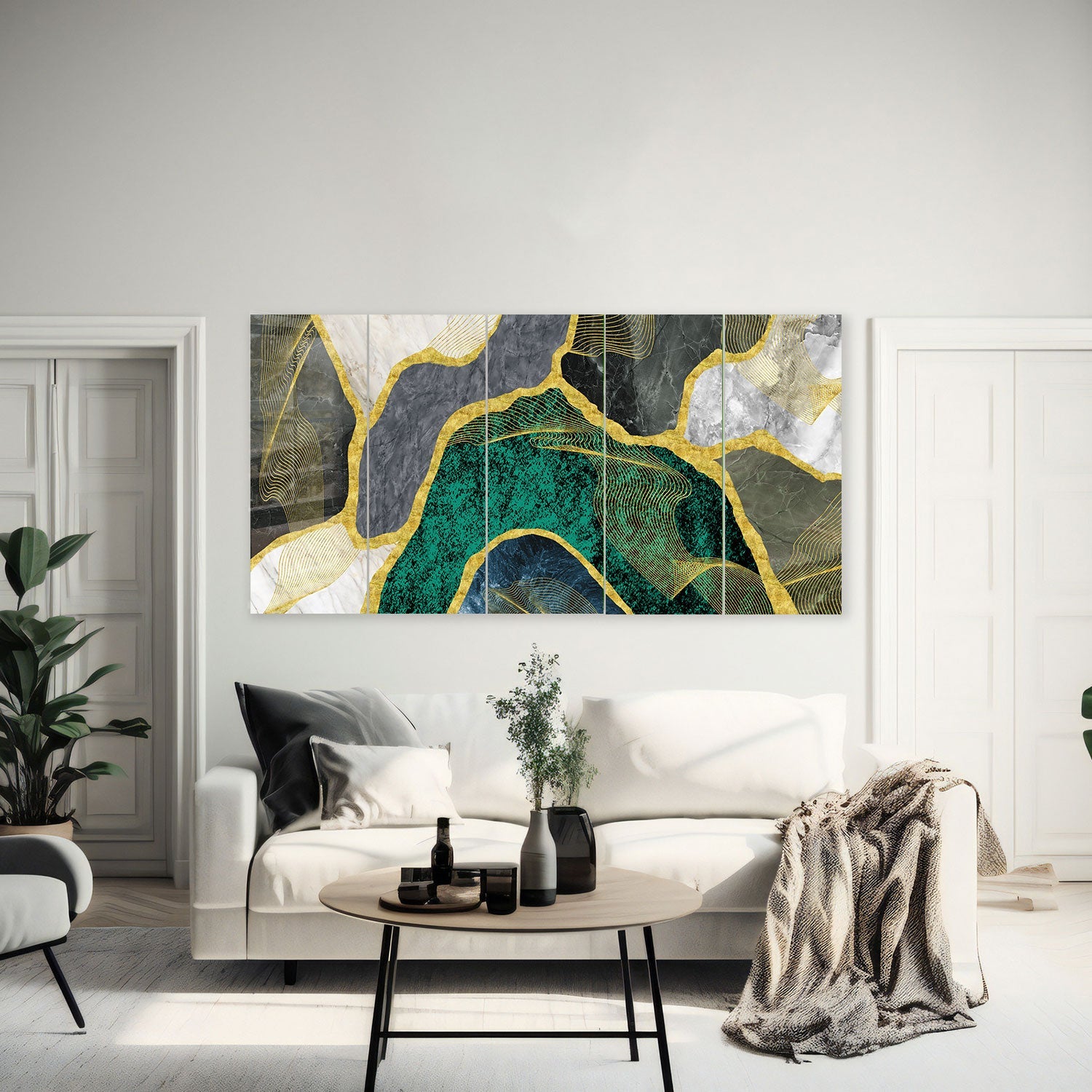 5 Pieces Glass Wall Art Set
