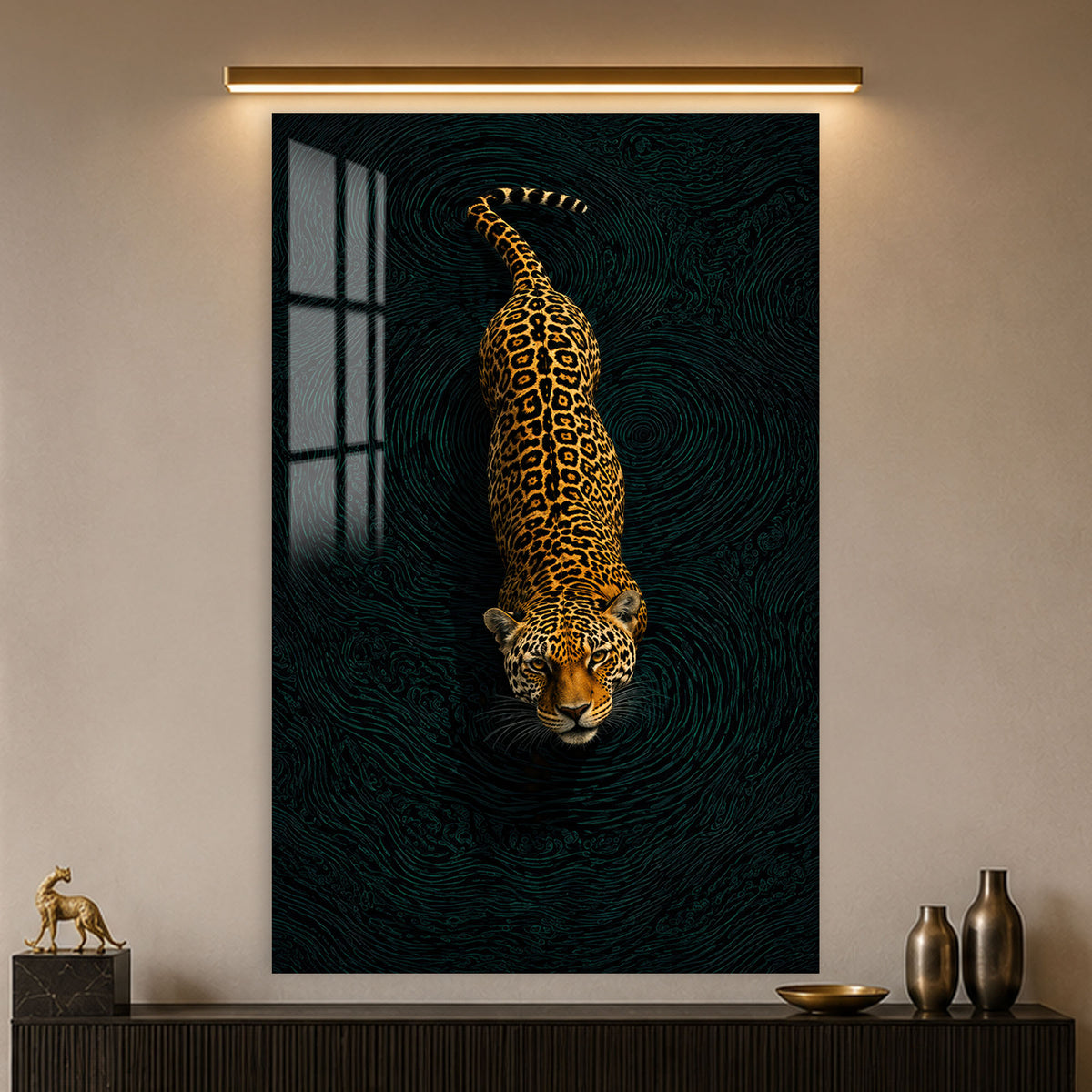 Midnight Jaguar in a modern room