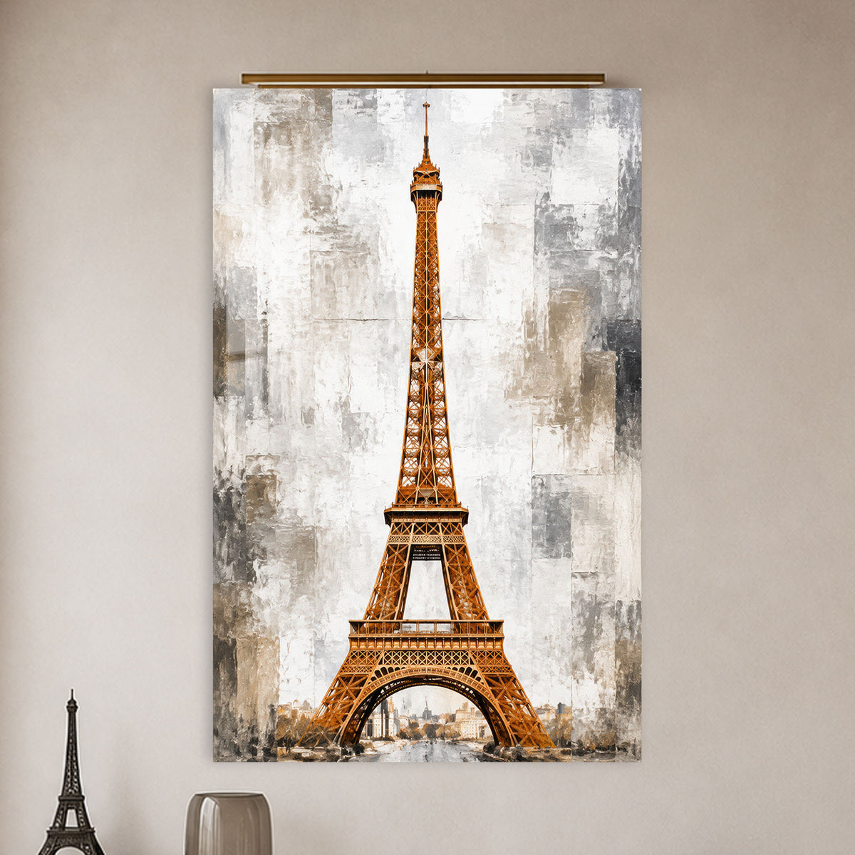 Golden Eiffel Tower in a modern room