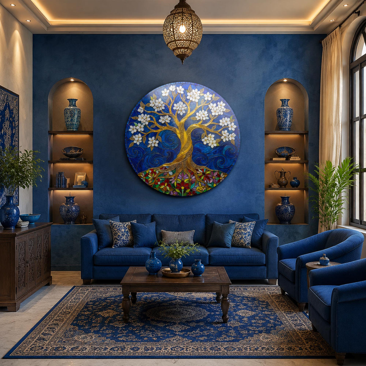 Moonlit Blossom Tree in a modern room