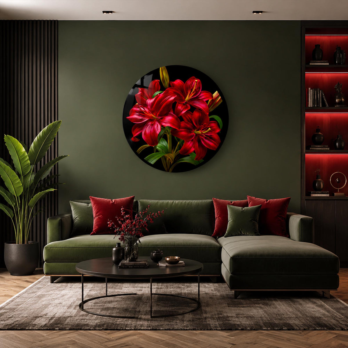 Crimson Lily Bouquet lifestyle view