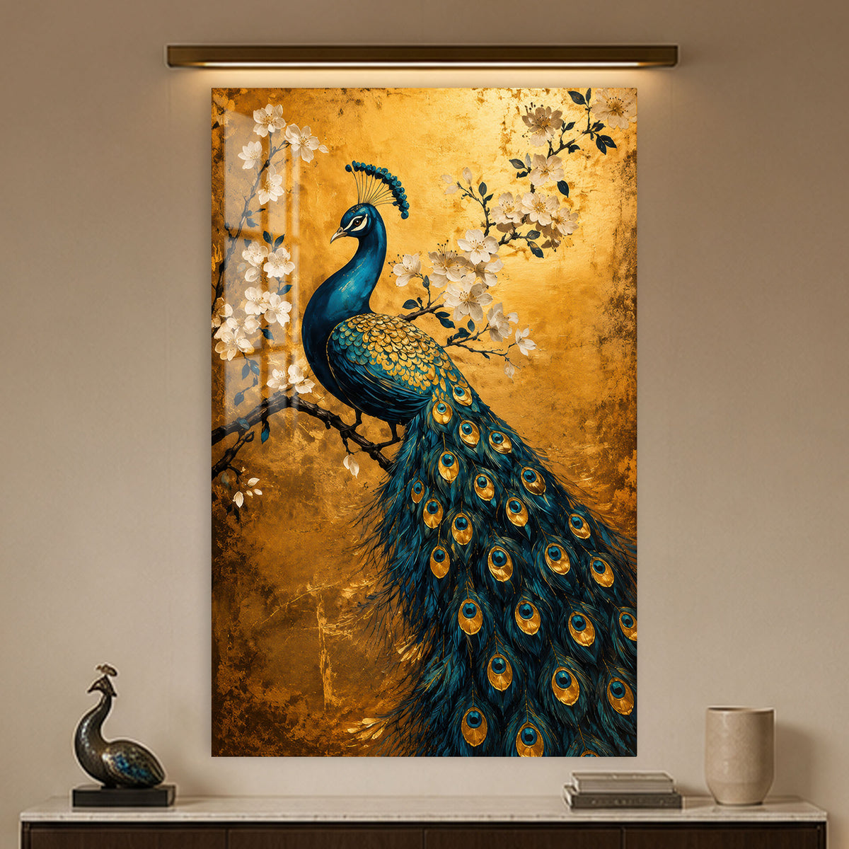 Golden Peacock Garden in a modern room