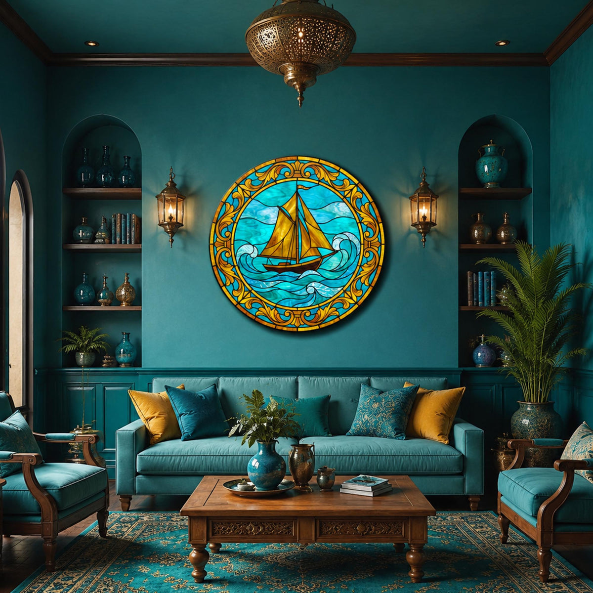 Amber Voyage in a modern room
