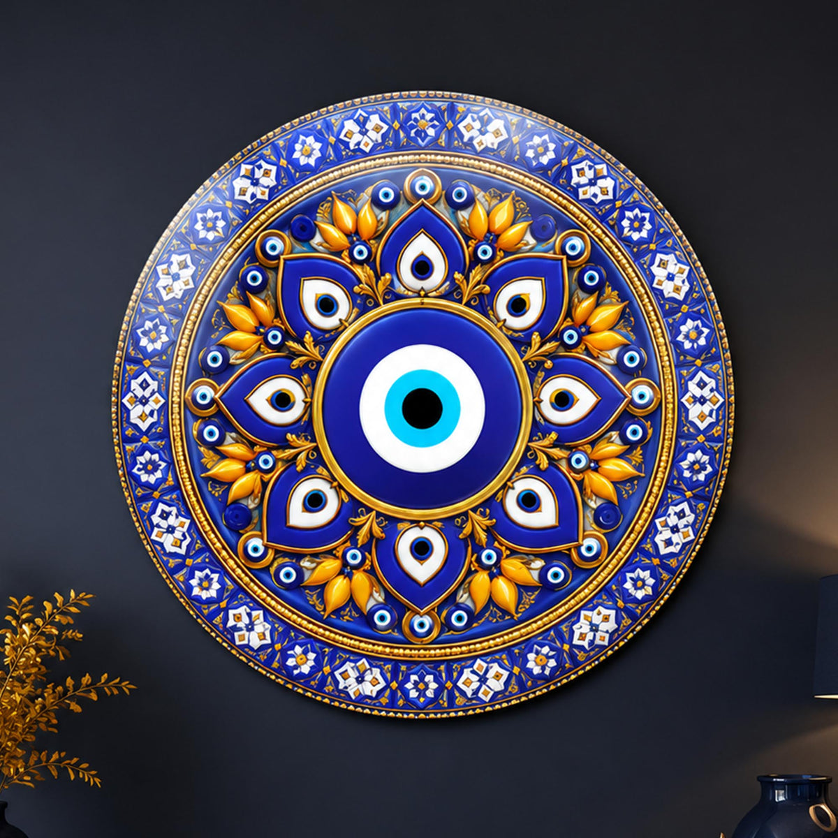 Evil Eye Mandala in a modern room