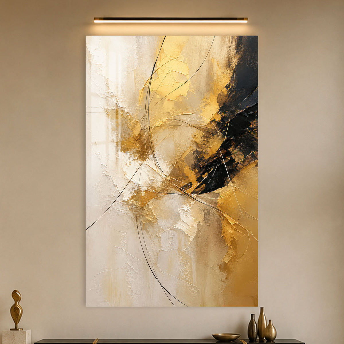 Golden Arc in a modern room