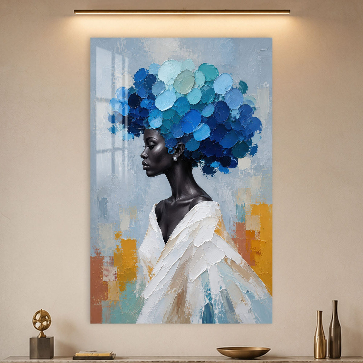 Artronauts Glass Print Blue Blossom Crown Glass Wall Art