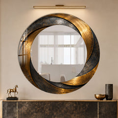 Gilded Orbit Round Mirror Wall Art