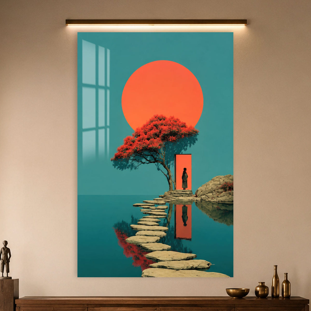 Artronauts Glass Print Portal at Sunset Glass Wall Art