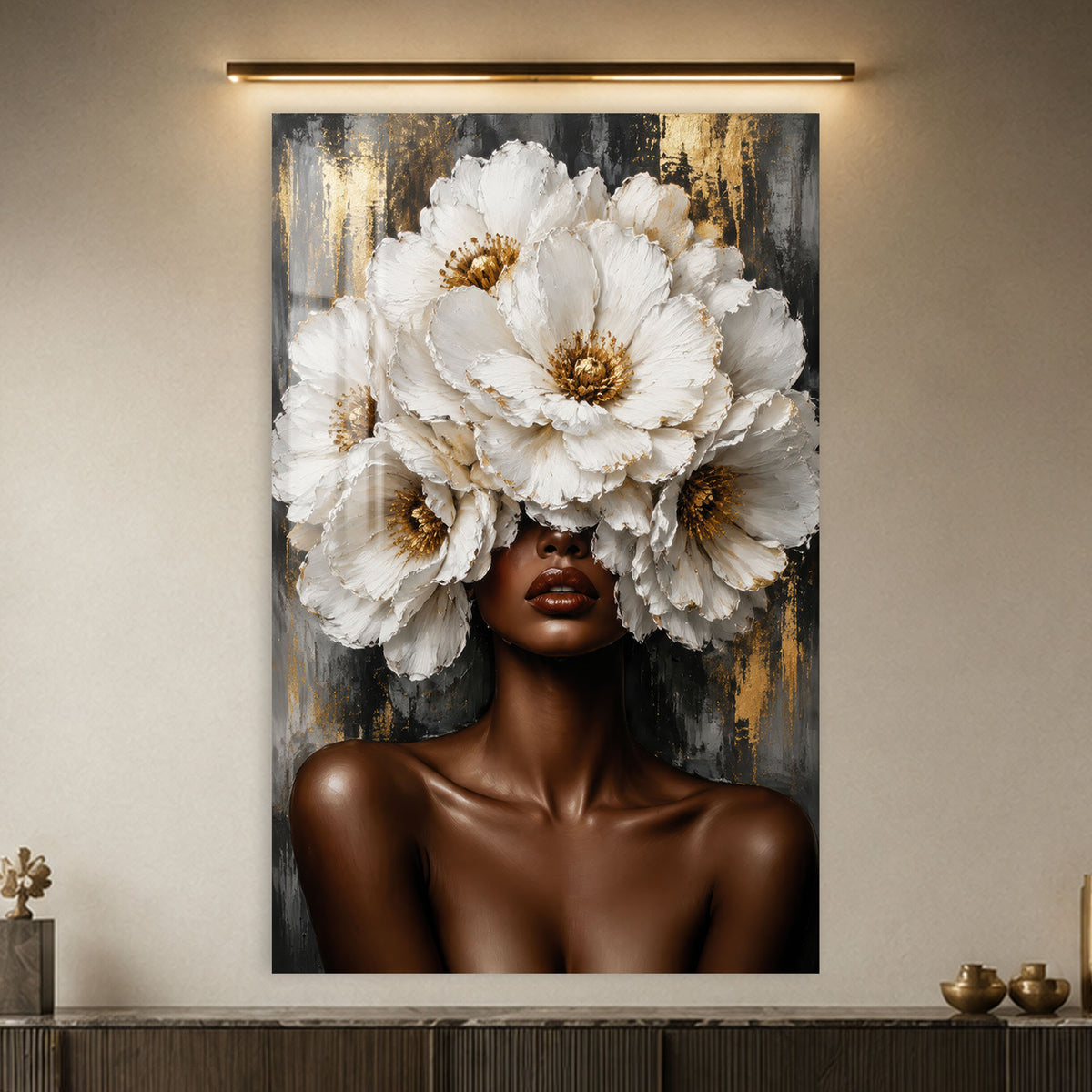 Crowned in White in a modern room