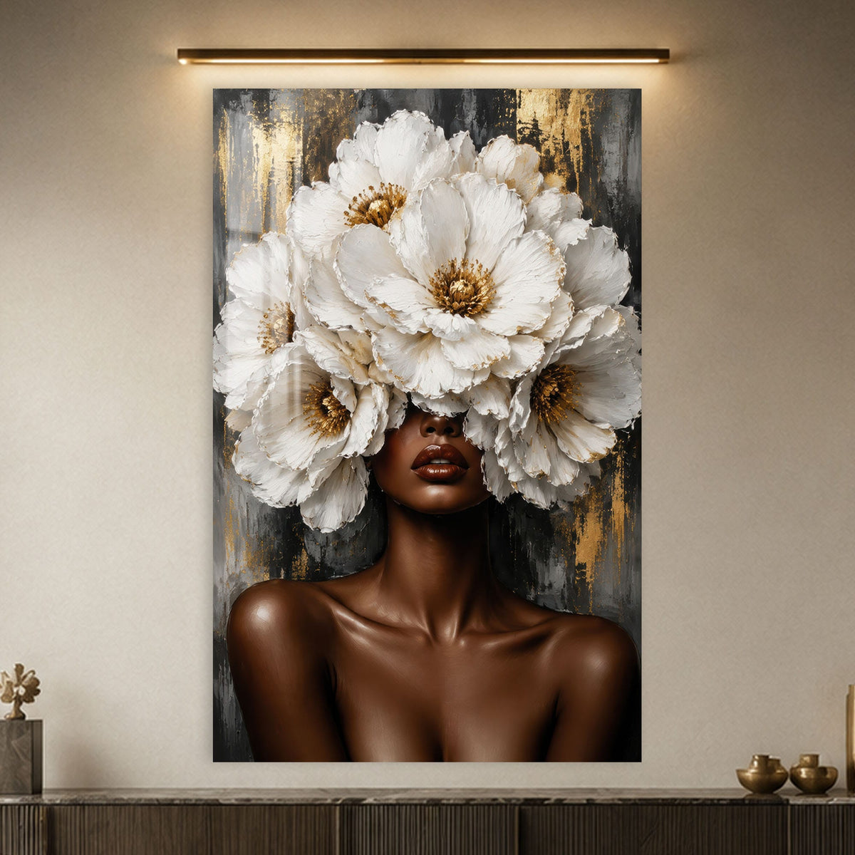 Artronauts Glass Print Crowned in White Glass Wall Art