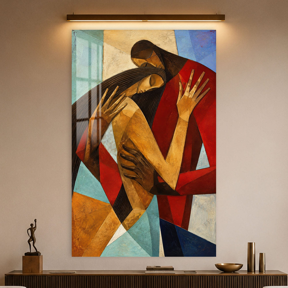 Artronauts Glass Print Geometric Embrace Glass Wall Art
