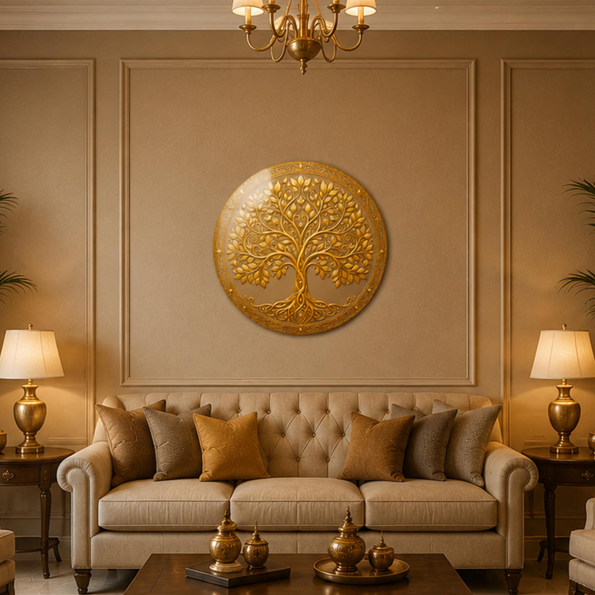Golden Tree Of Life IV in a modern room