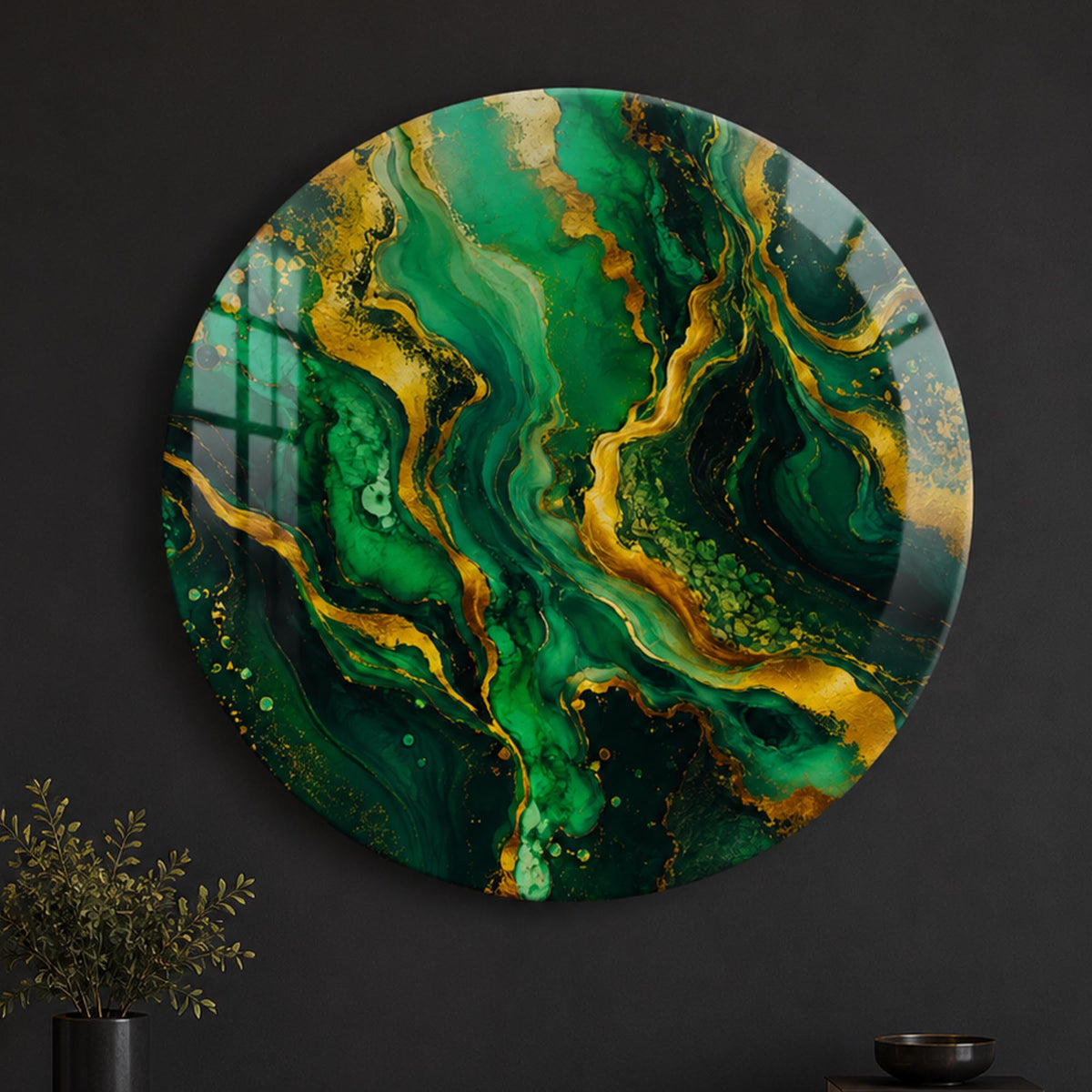 Emerald Currents in a modern room