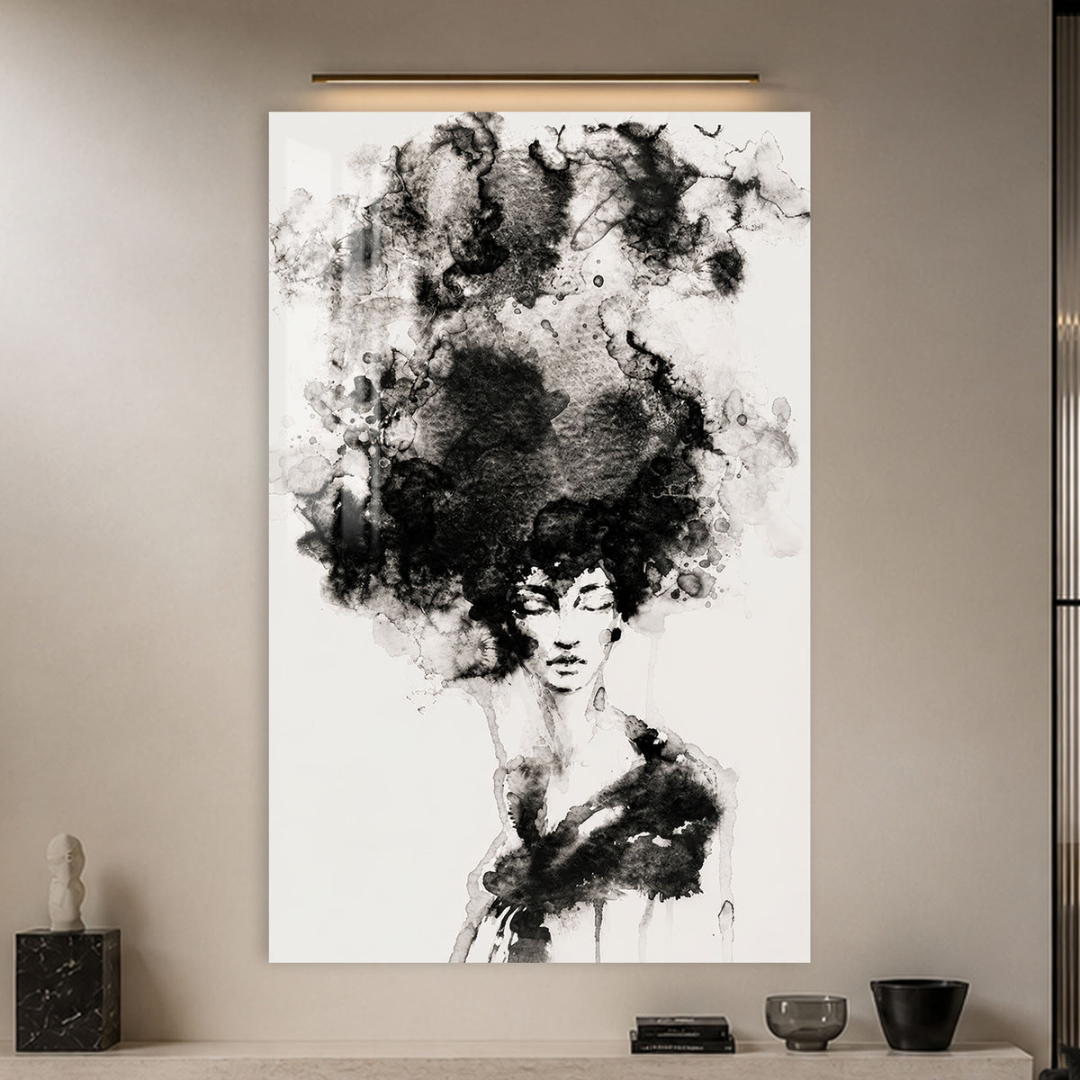 Ink Cloud Woman in a modern room