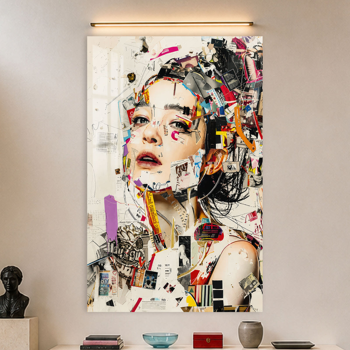 Fragmented Fashion Muse in a modern room