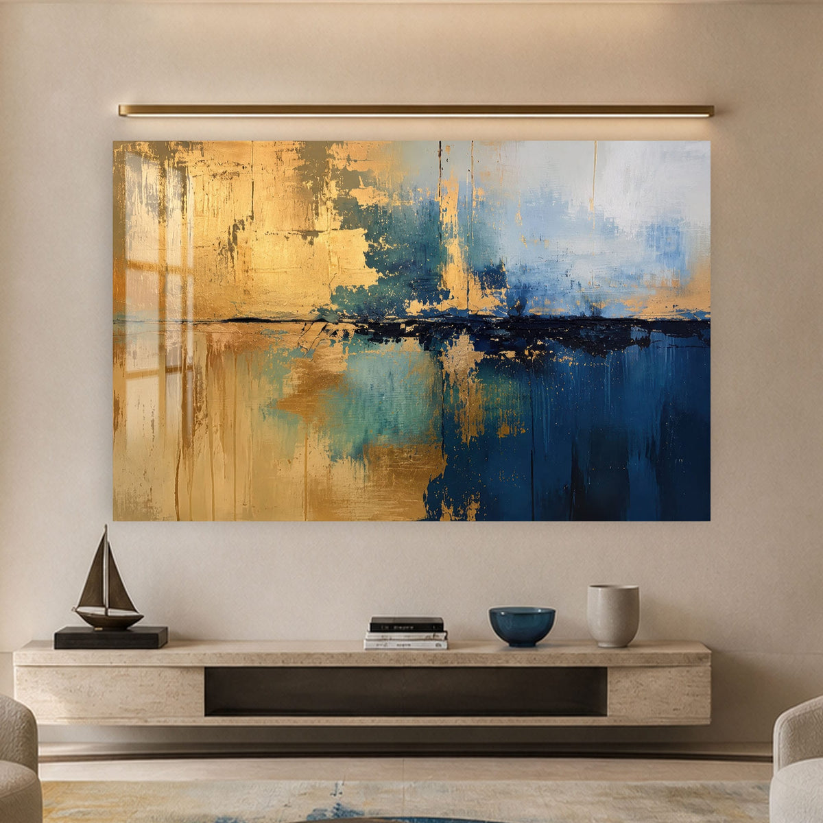 Azure Gold Divide in a modern room