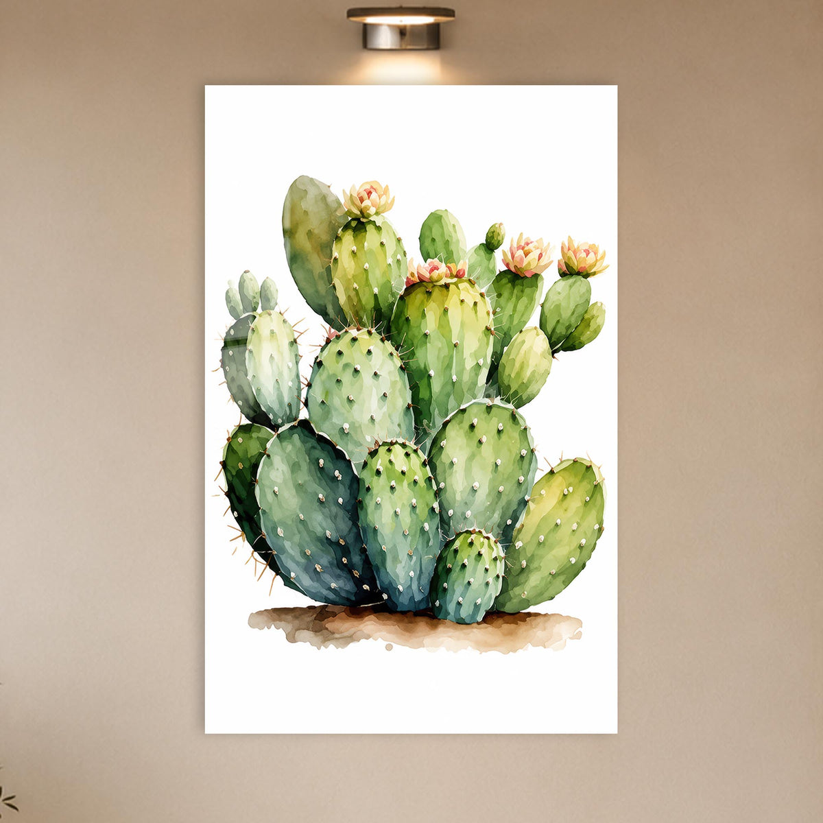 Blooming Prickly Pear in a modern room