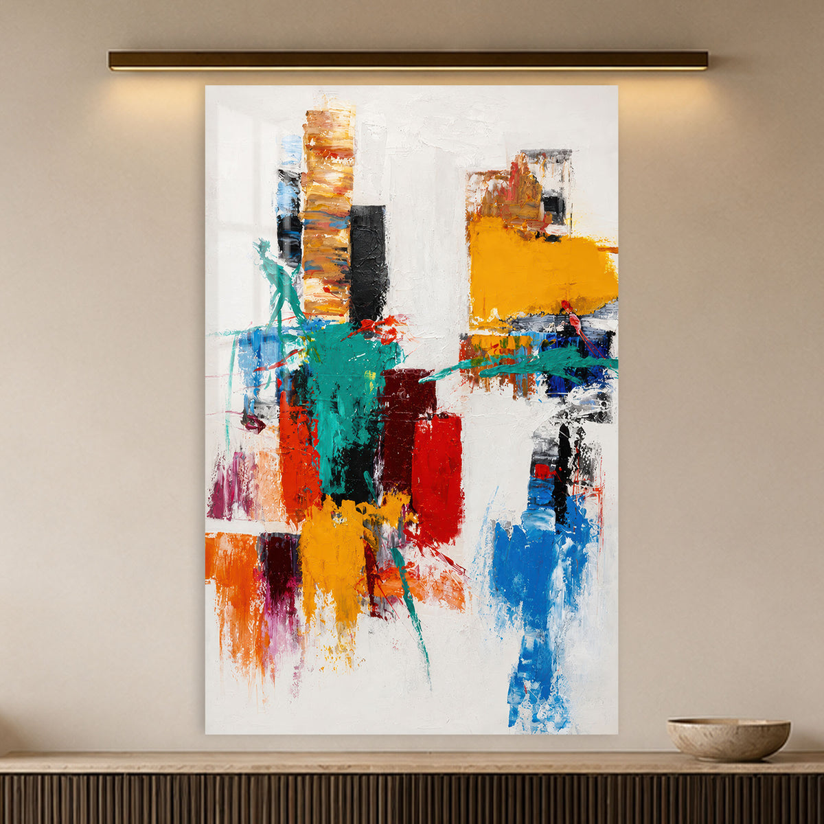 Chromatic City Blocks in a modern room