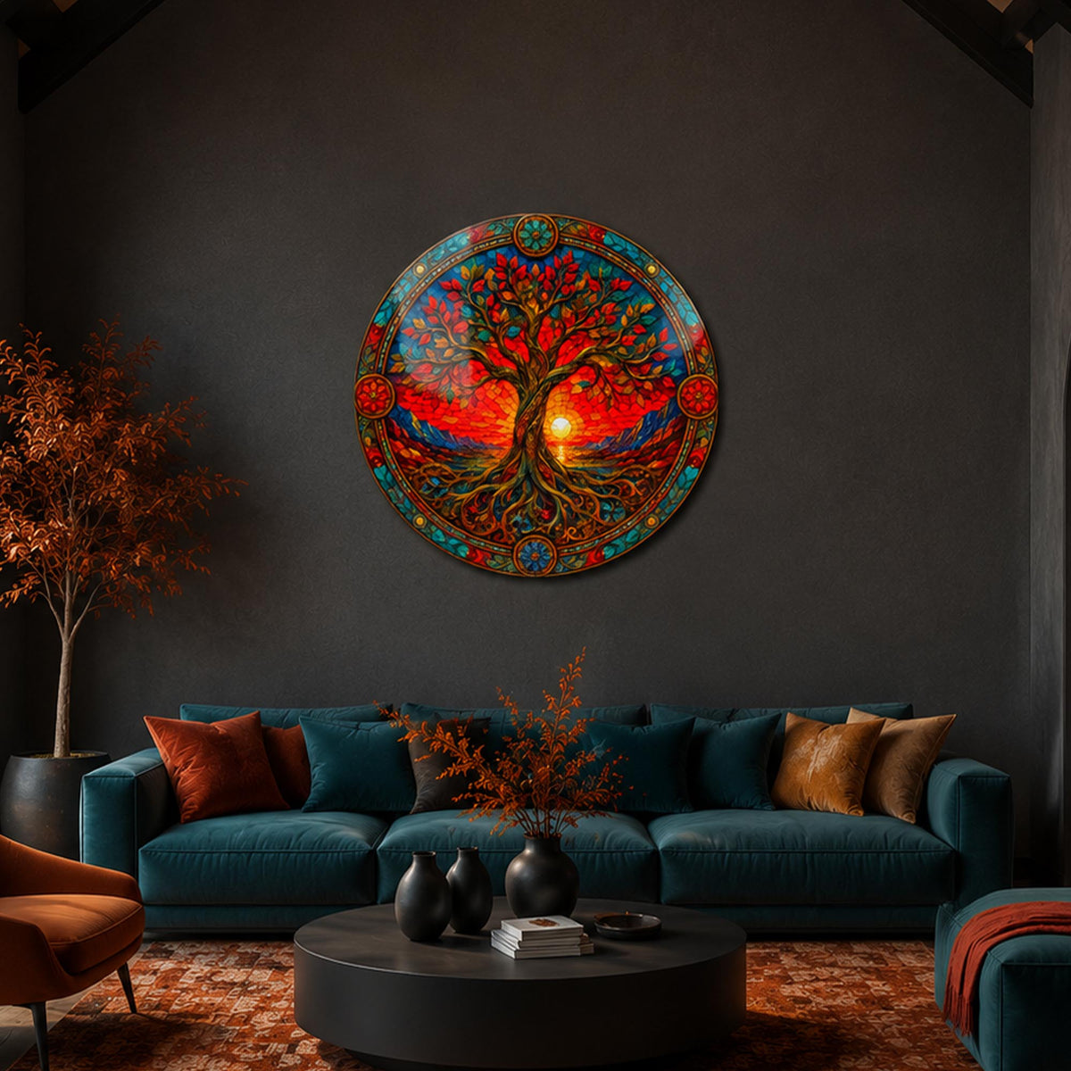 Sunset Tree Of Life II — tempered glass, ultra HD print, ready to hang