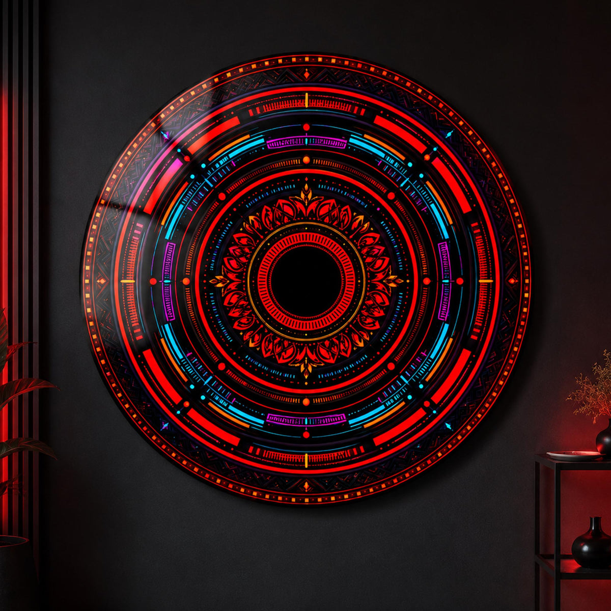 Neon Pulse in a modern room