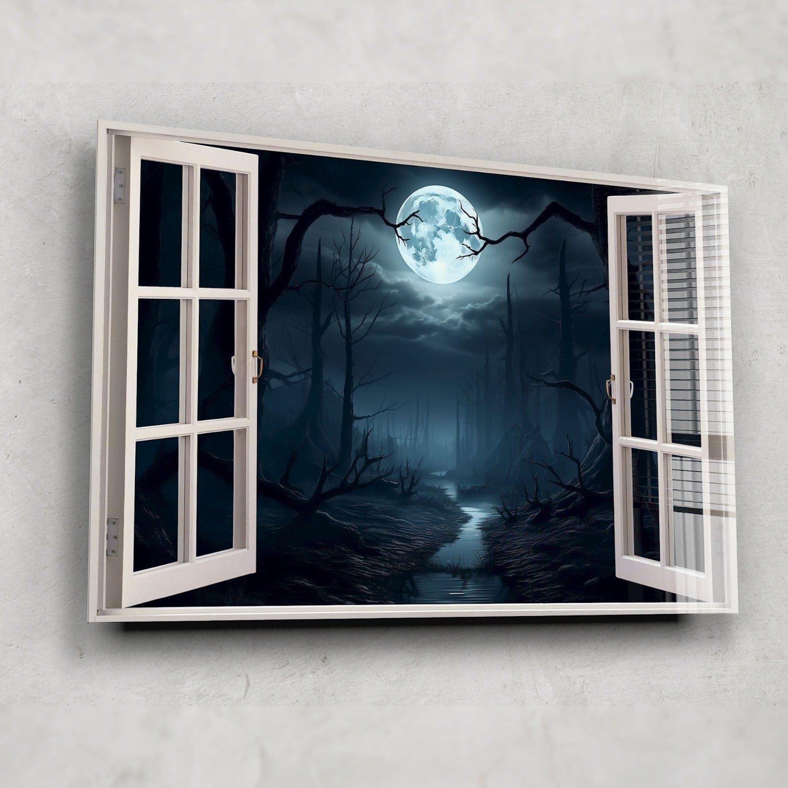 Artronauts Glass Print Window View Night