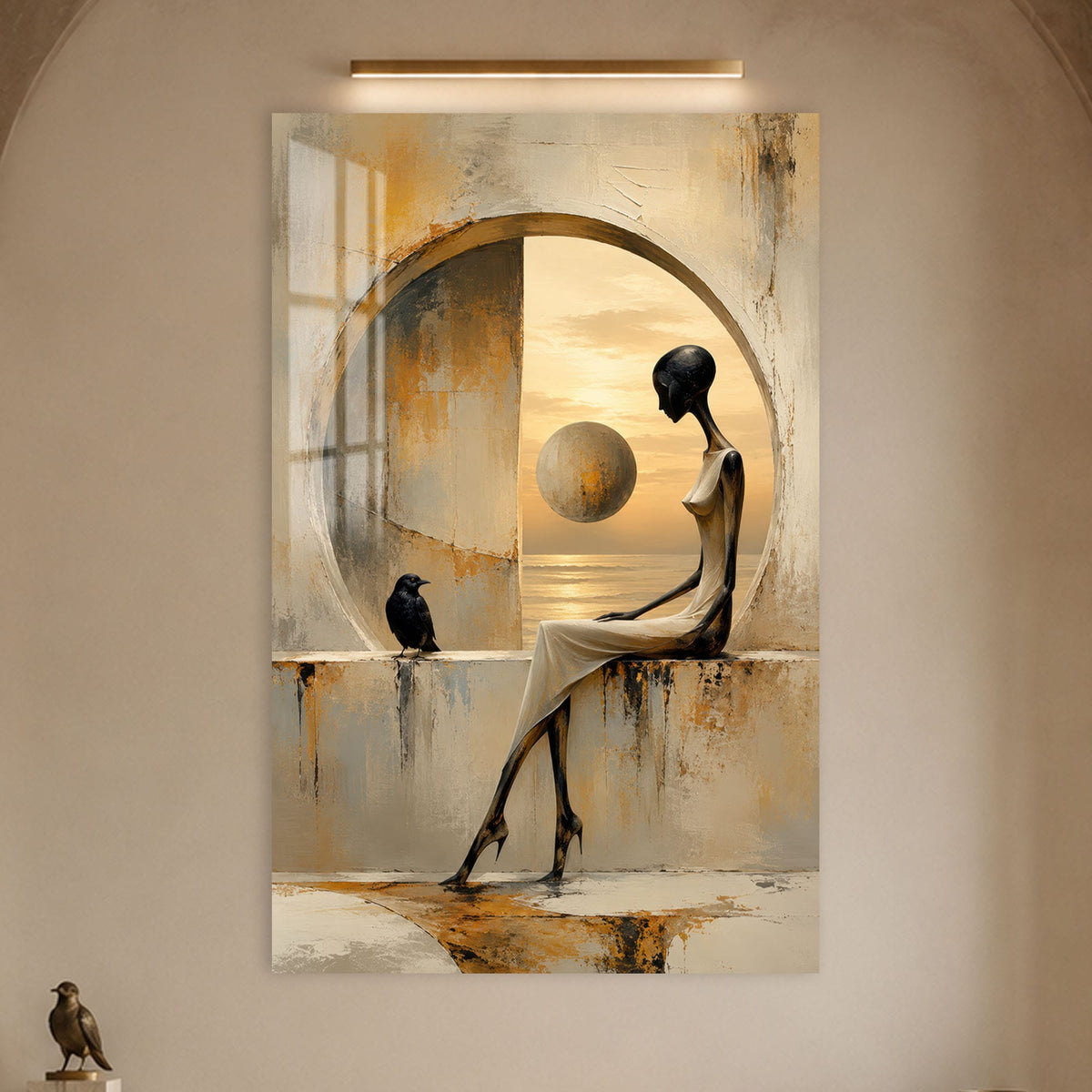 Artronauts Glass Print Dreamer By The Sea Glass Wall Art