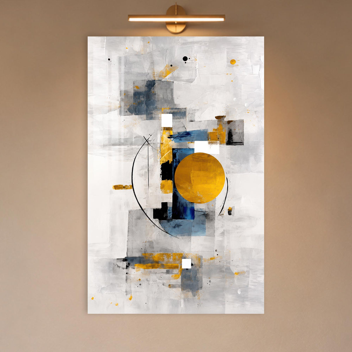 Golden Eclipse in a modern room