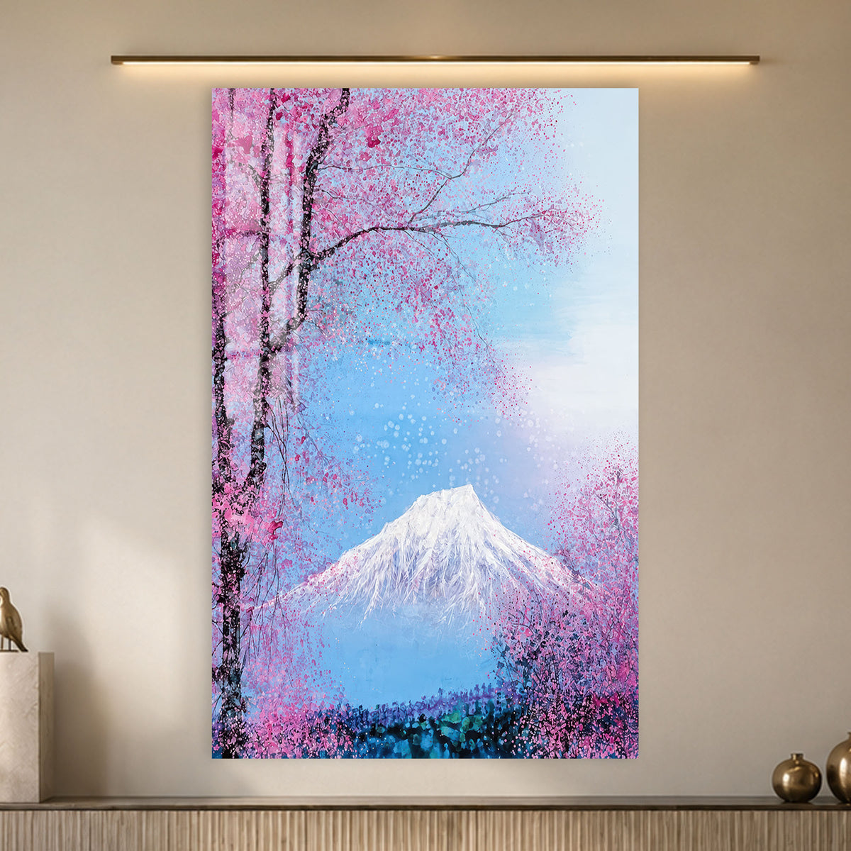 Blossoms Beneath The Peak in a modern room