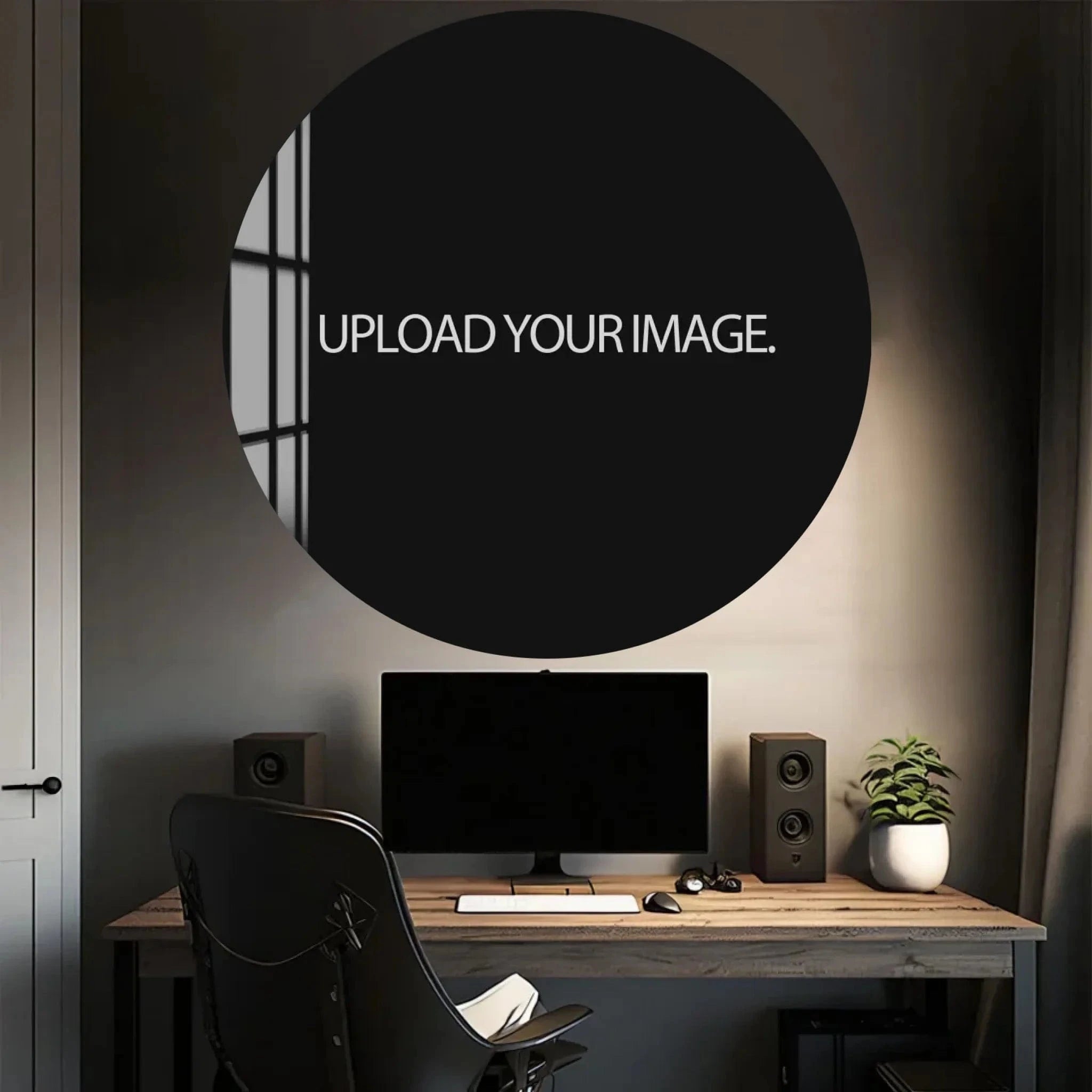 TeeInBlue Customizer Round / Wh / 80 cm ⌀ | 31.5" Custom Glass Print Wall Art