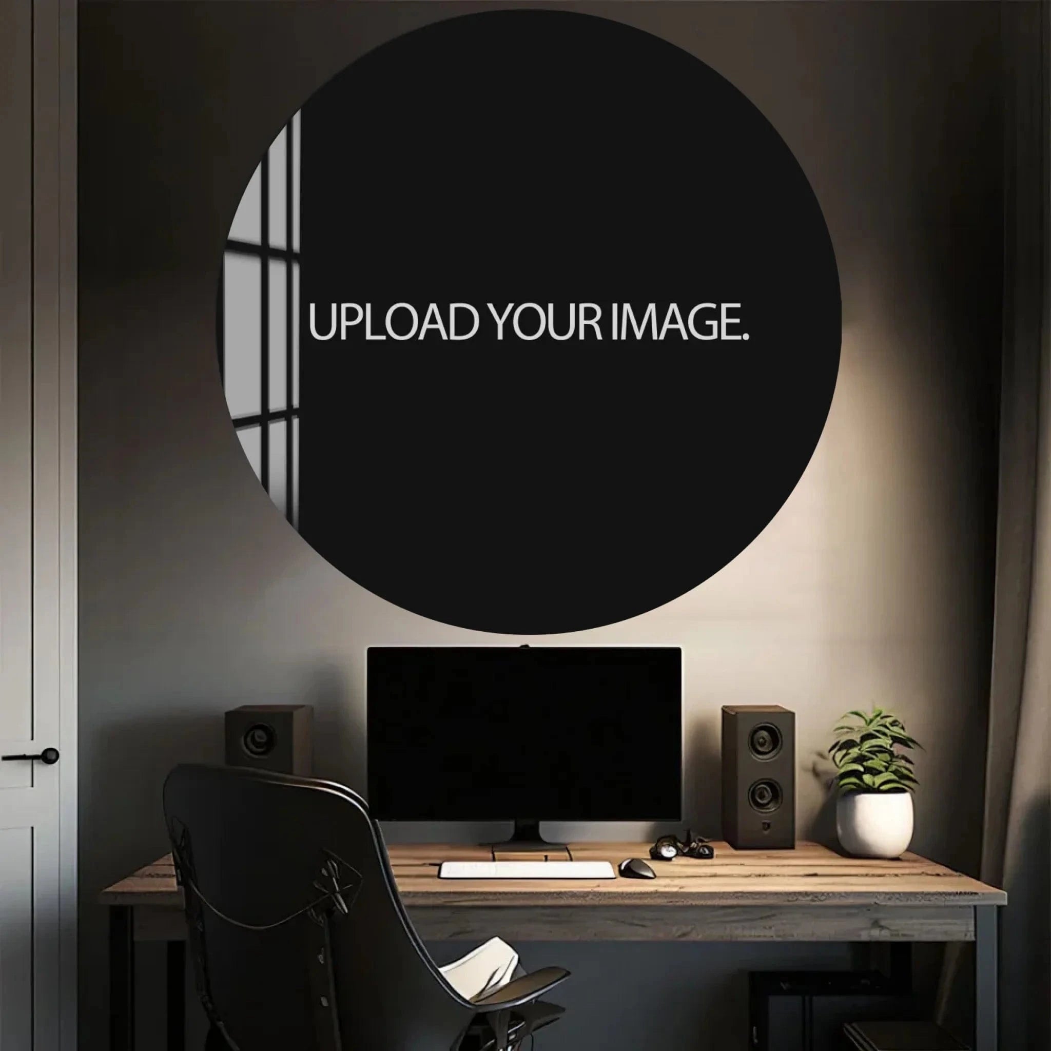 TeeInBlue Customizer Round / Wh / 100 cm ⌀ | 39.4" Custom Glass Print Wall Art