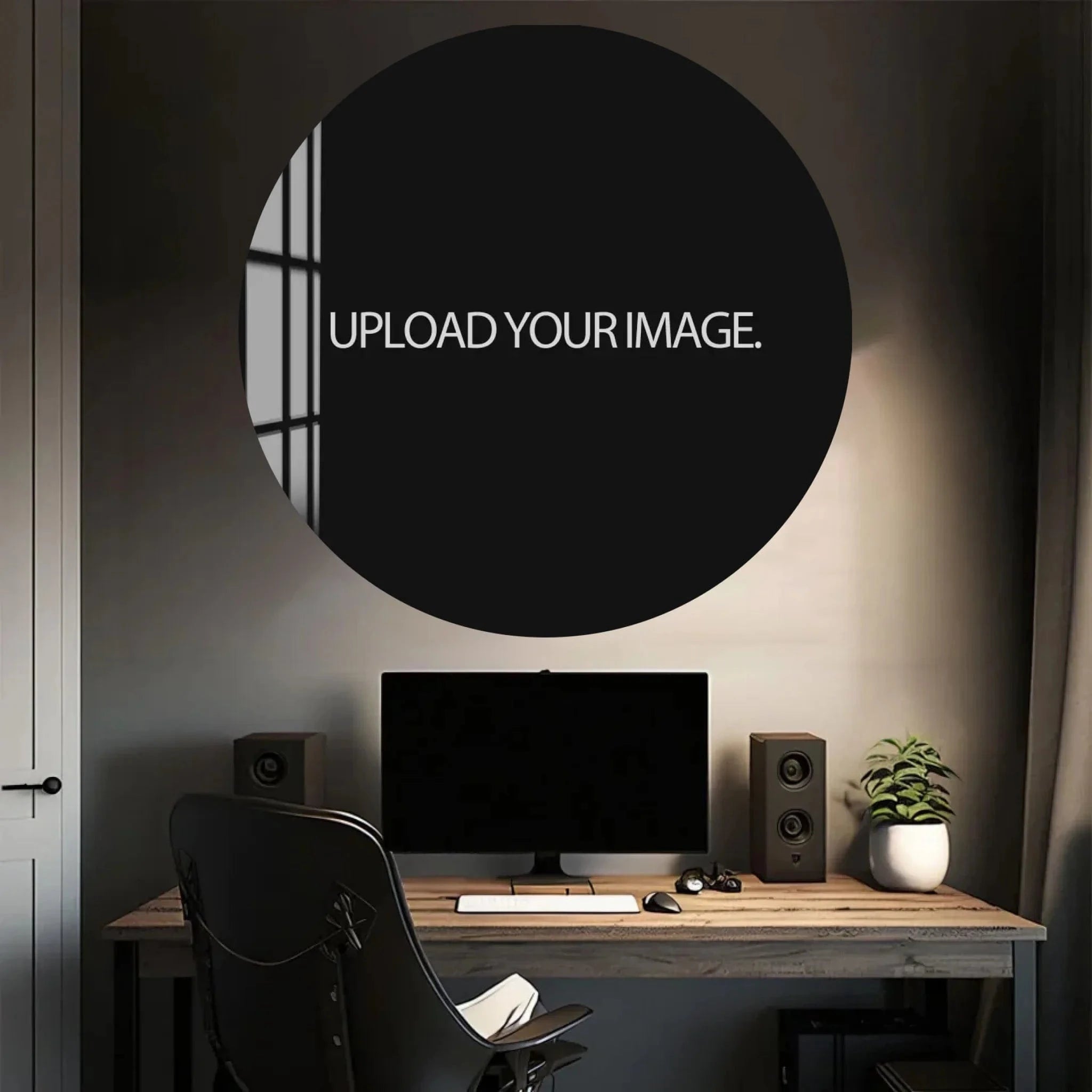 TeeInBlue Customizer Round / Wh / 60 cm ⌀ | 23.6" Custom Glass Print Wall Art