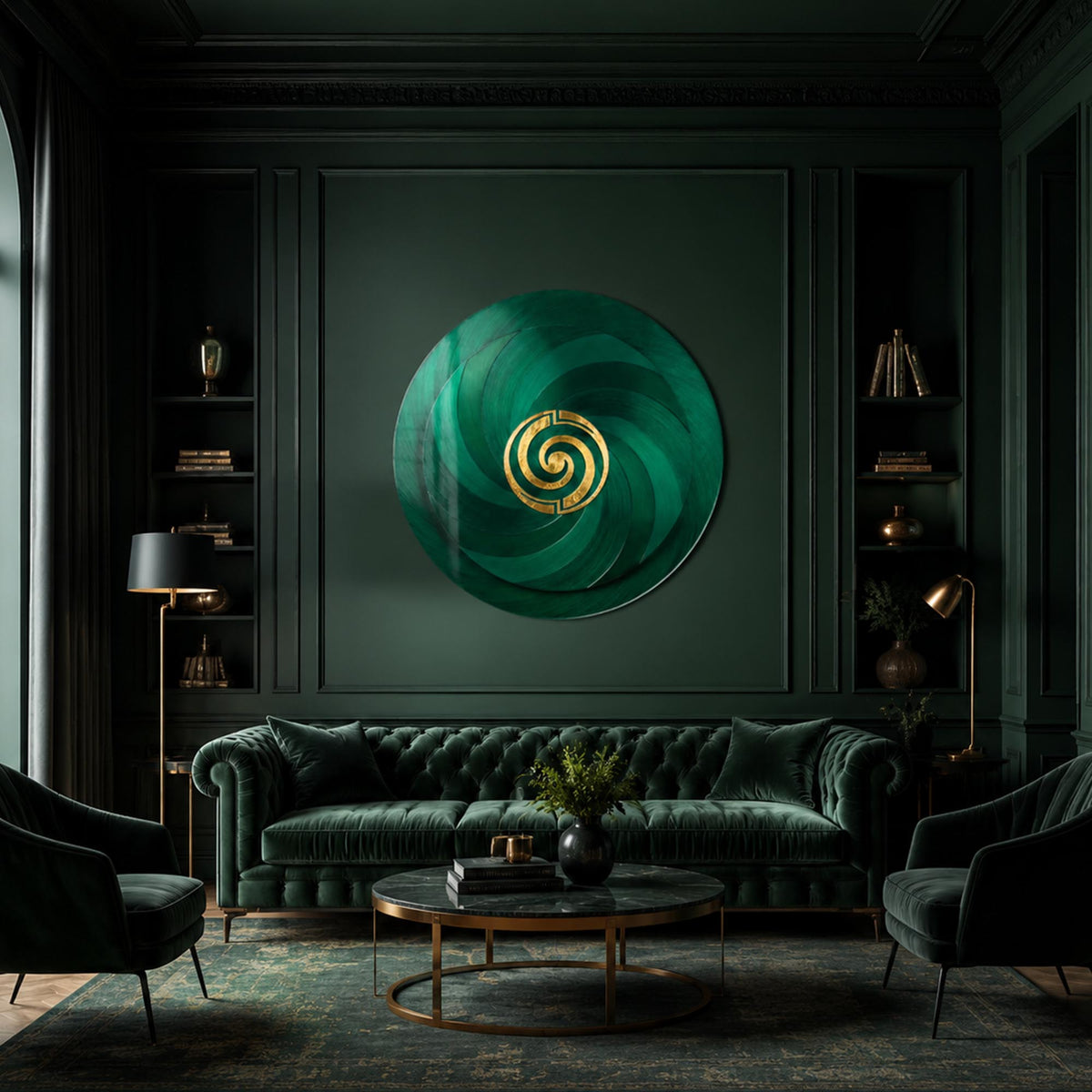 Emerald Spiral in a modern room