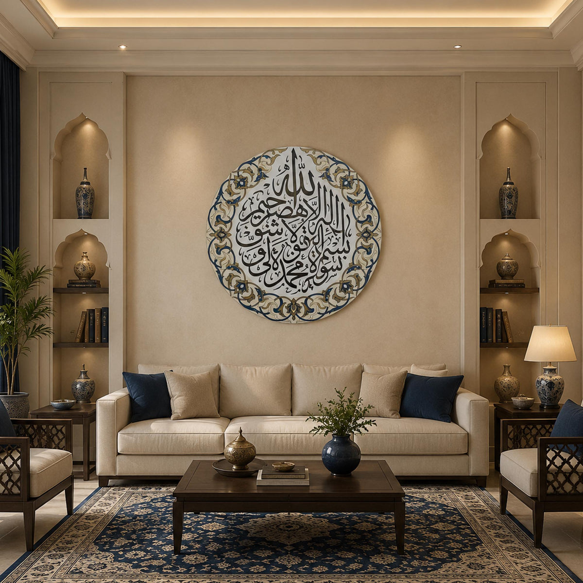 Ayatul Kursi Ivory Ornate Medallion lifestyle view