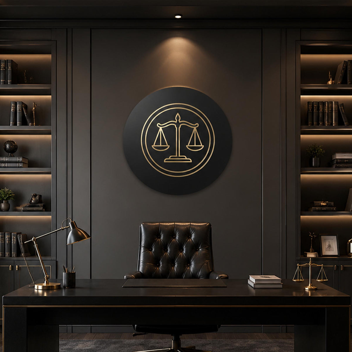 Golden Libra in a modern room