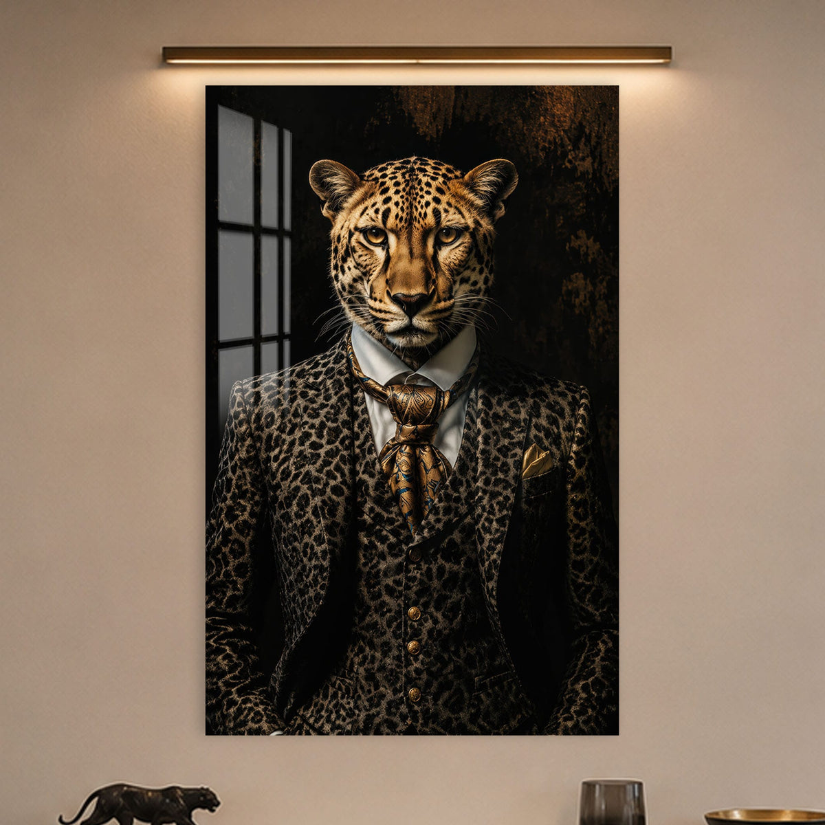 Artronauts Glass Print Leopard In Tailored Spots Glass Wall Art