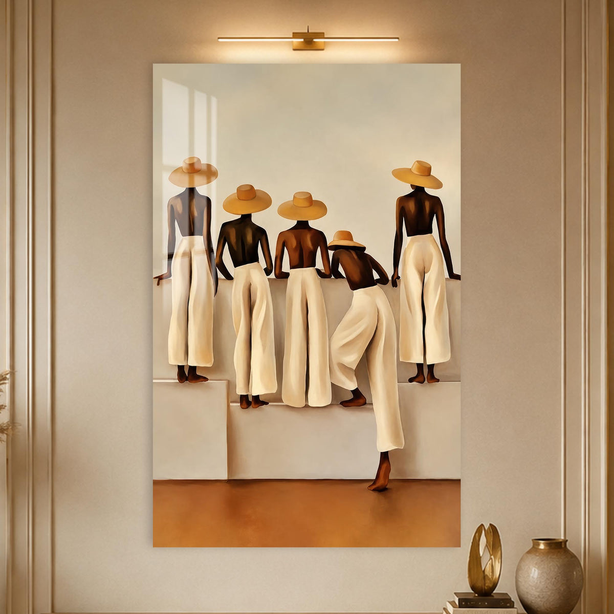 Women In Summer Hats in a modern room