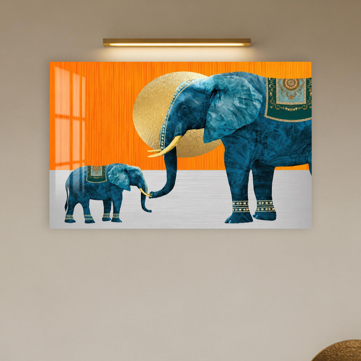Artronauts Glass Print Ornamental Elephants Glass Wall Art