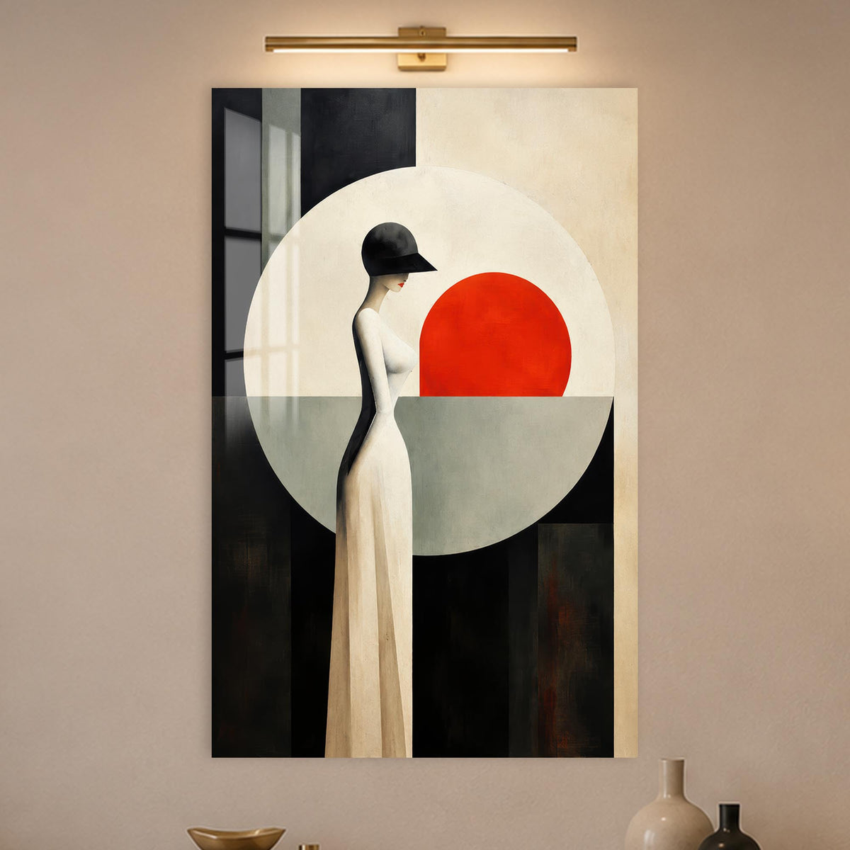 Lady At Sunset in a modern room
