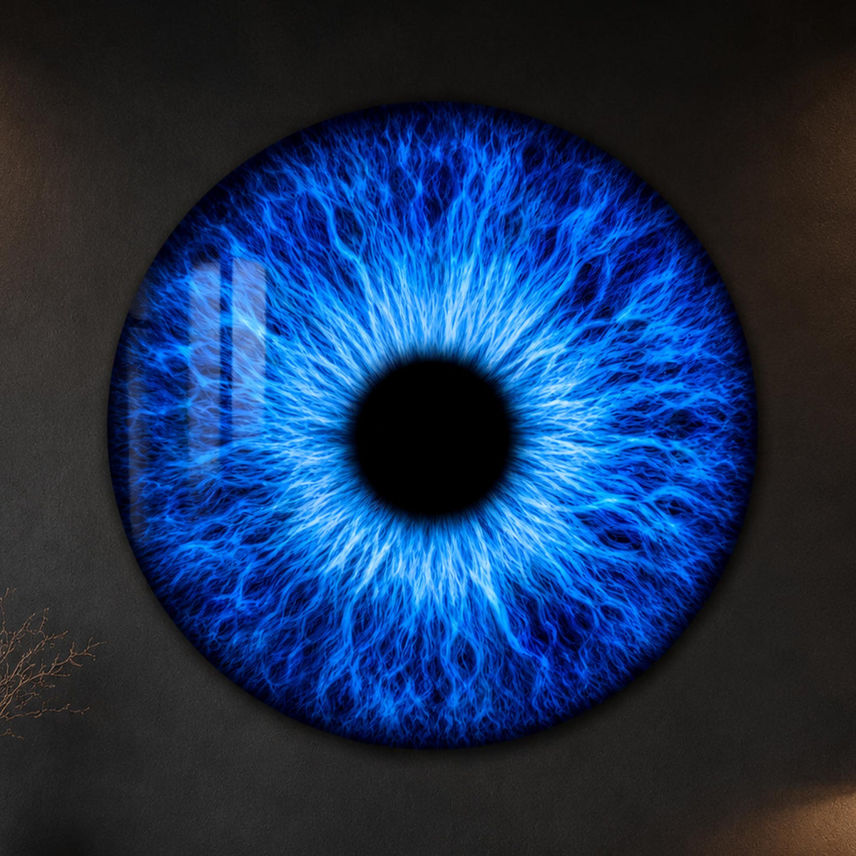 Electric Blue Iris IV in a modern room