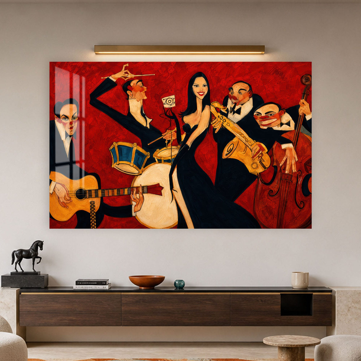 Scarlet Jazz Ensemble in a modern room