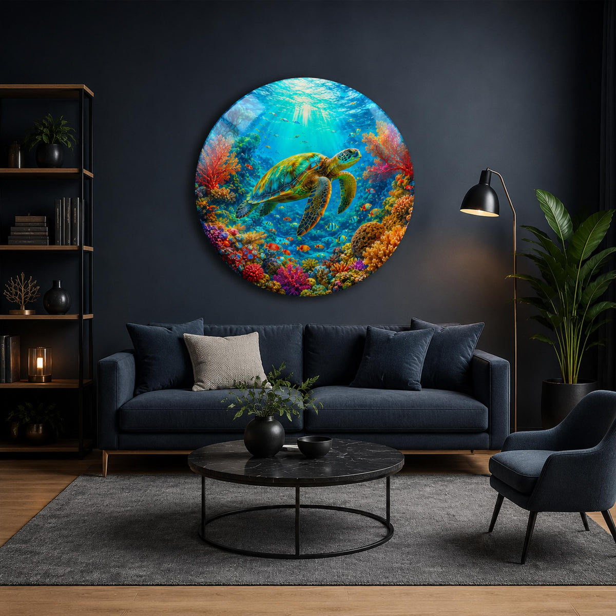 Vibrant Coral Sea Turtle lifestyle view