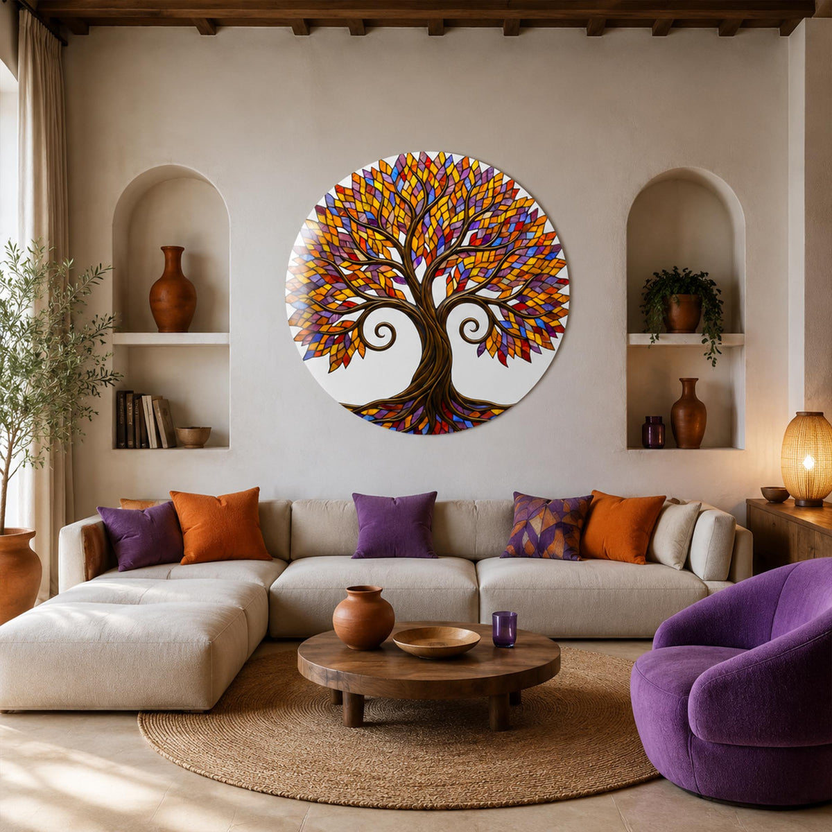 Autumn Mosaic Tree in a modern room