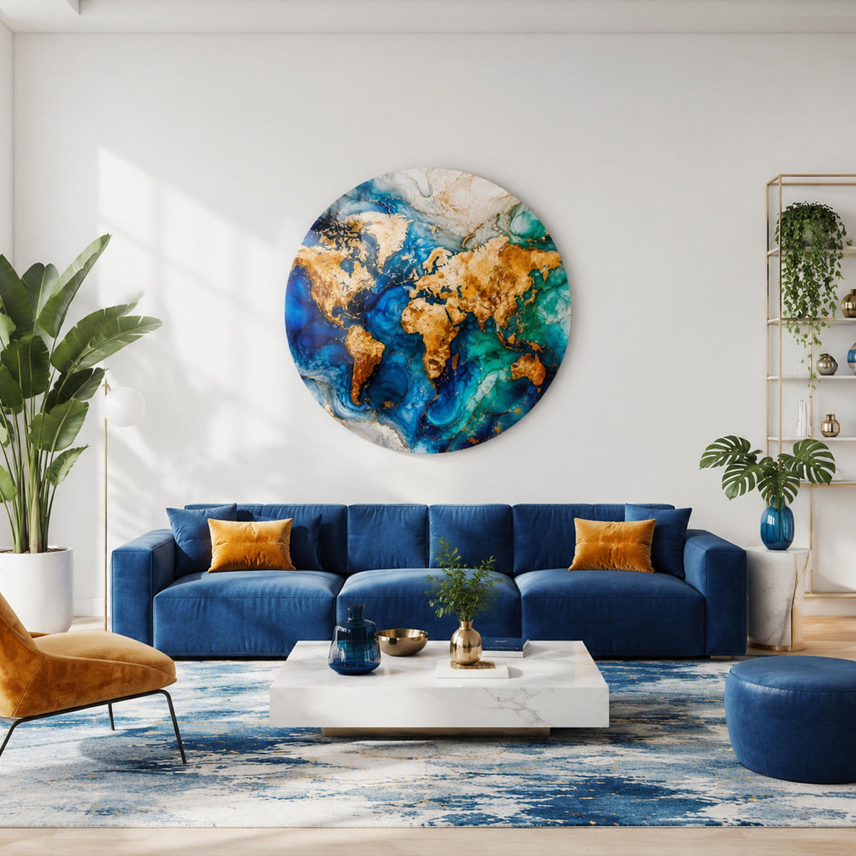 Gilded World Map lifestyle view