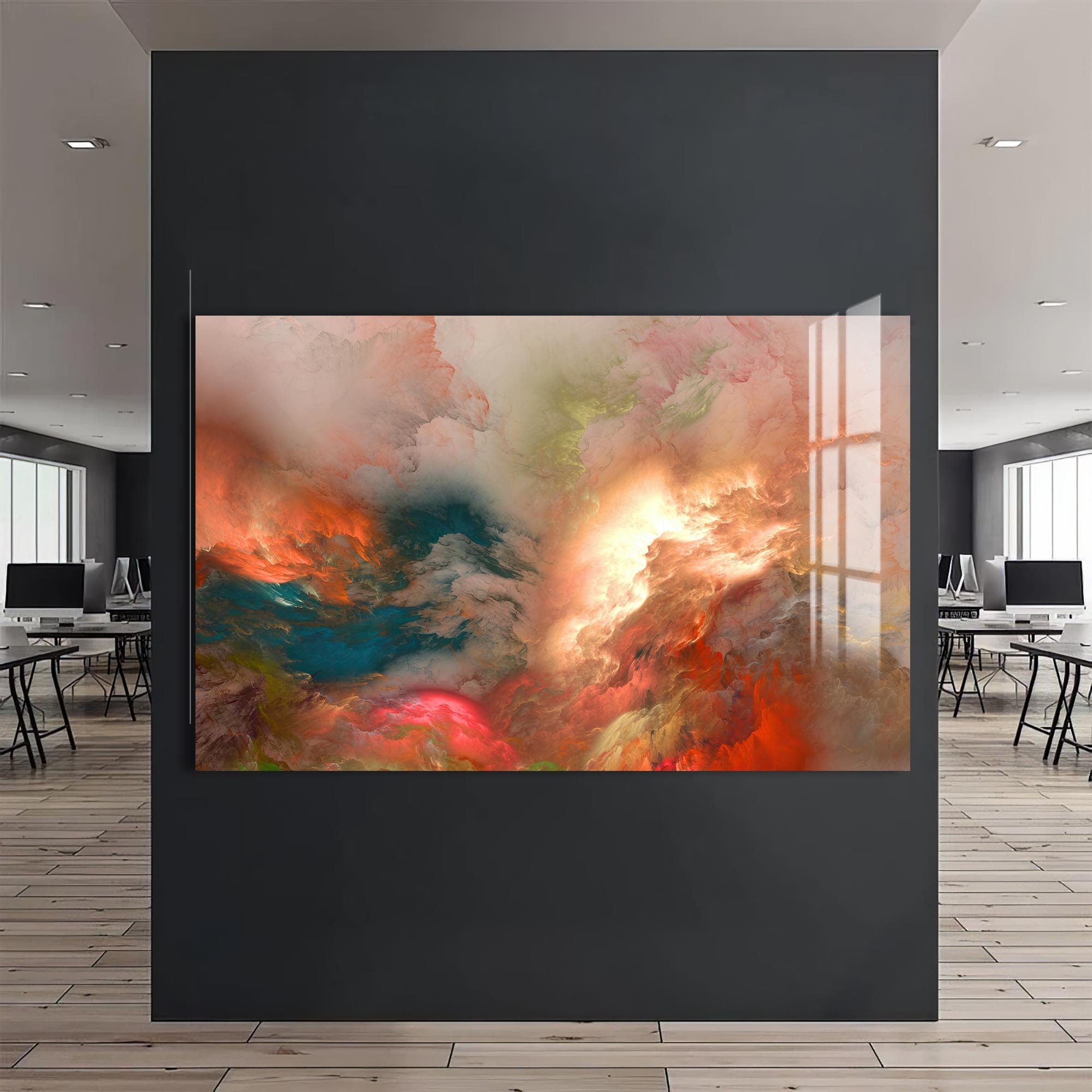 Artronauts Glass Print Aurora Flux-Abstract Tempered Glass Wall Art