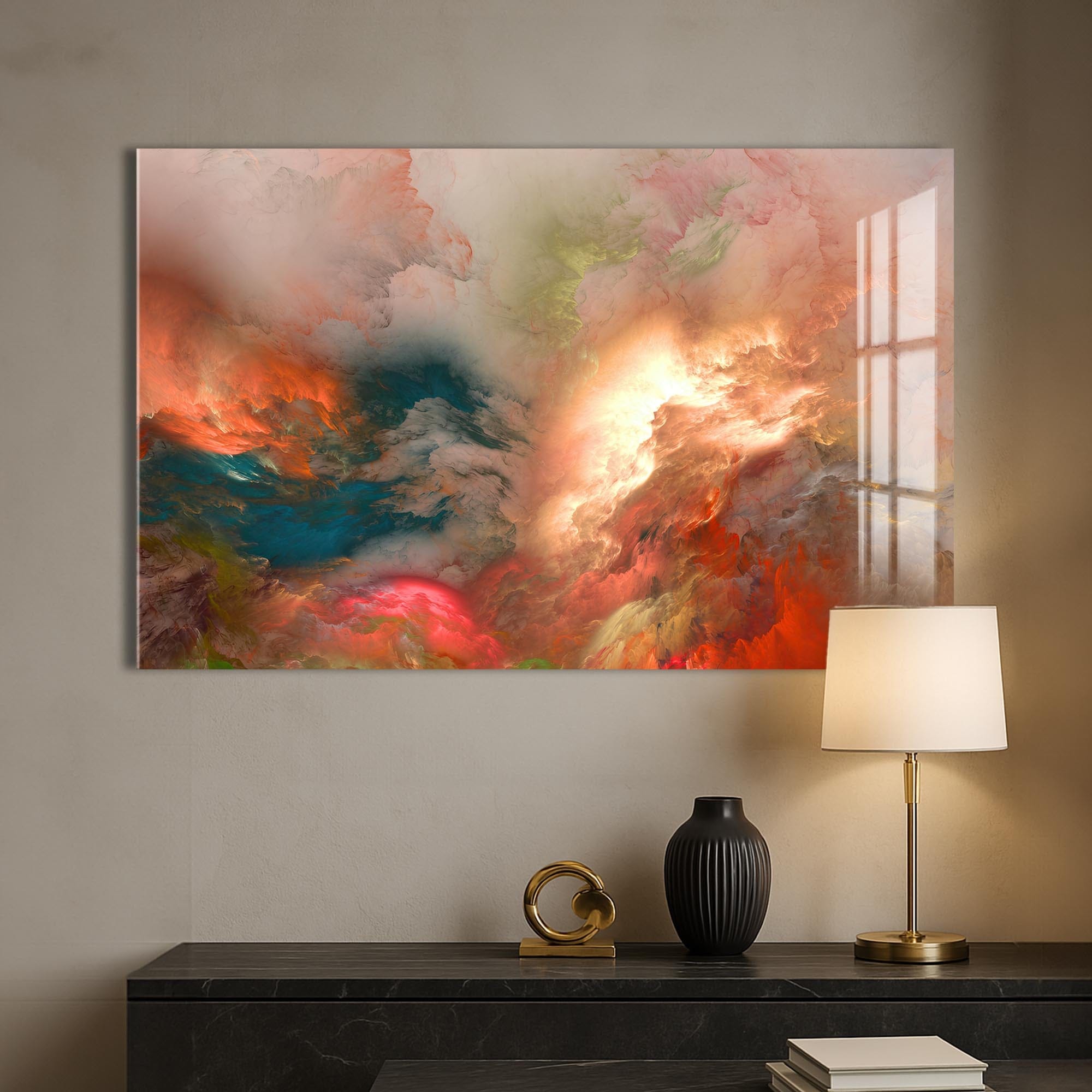 Artronauts Glass Print Aurora Flux-Abstract Tempered Glass Wall Art