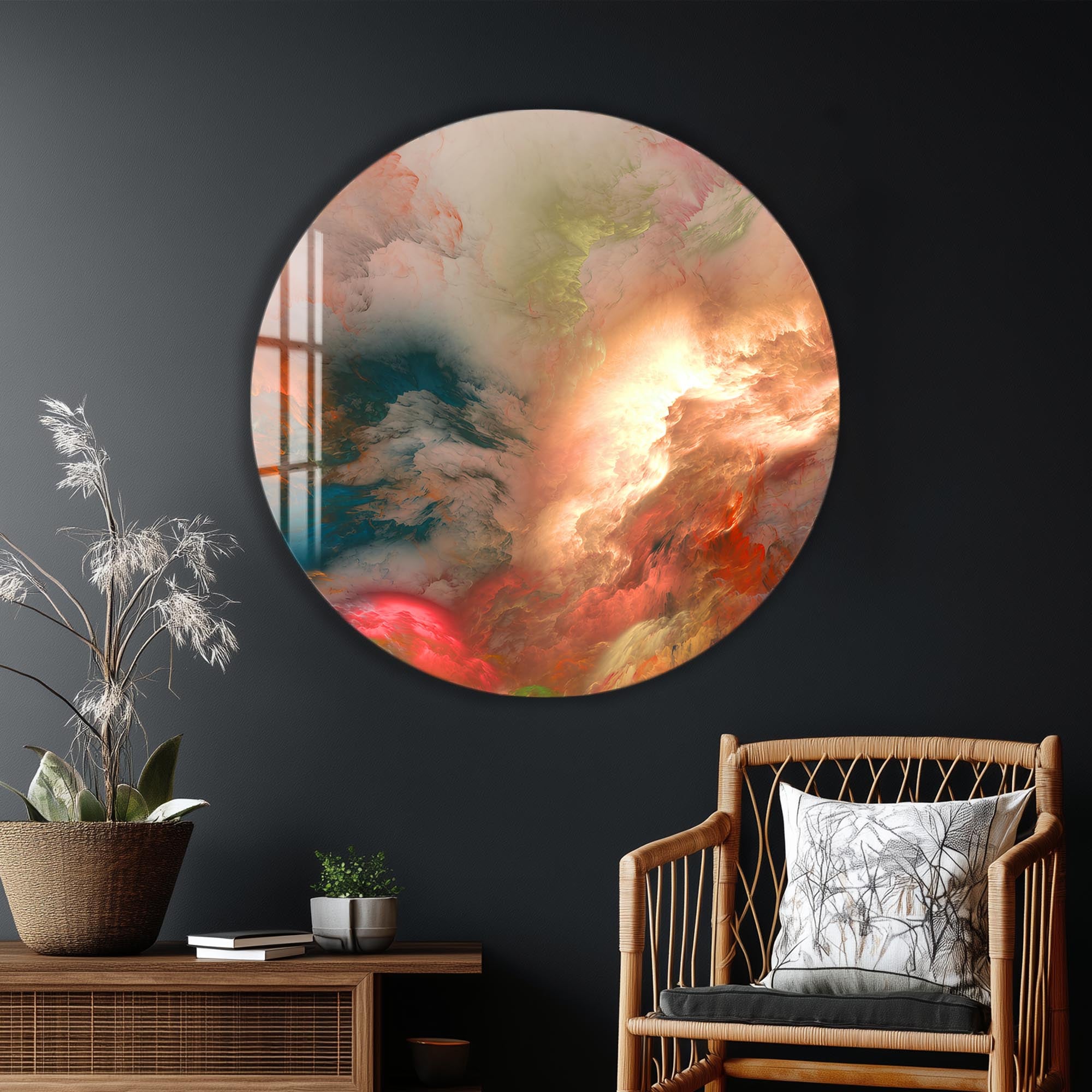 Celestial Rift-Rounded Tempered Glass Wall Art
