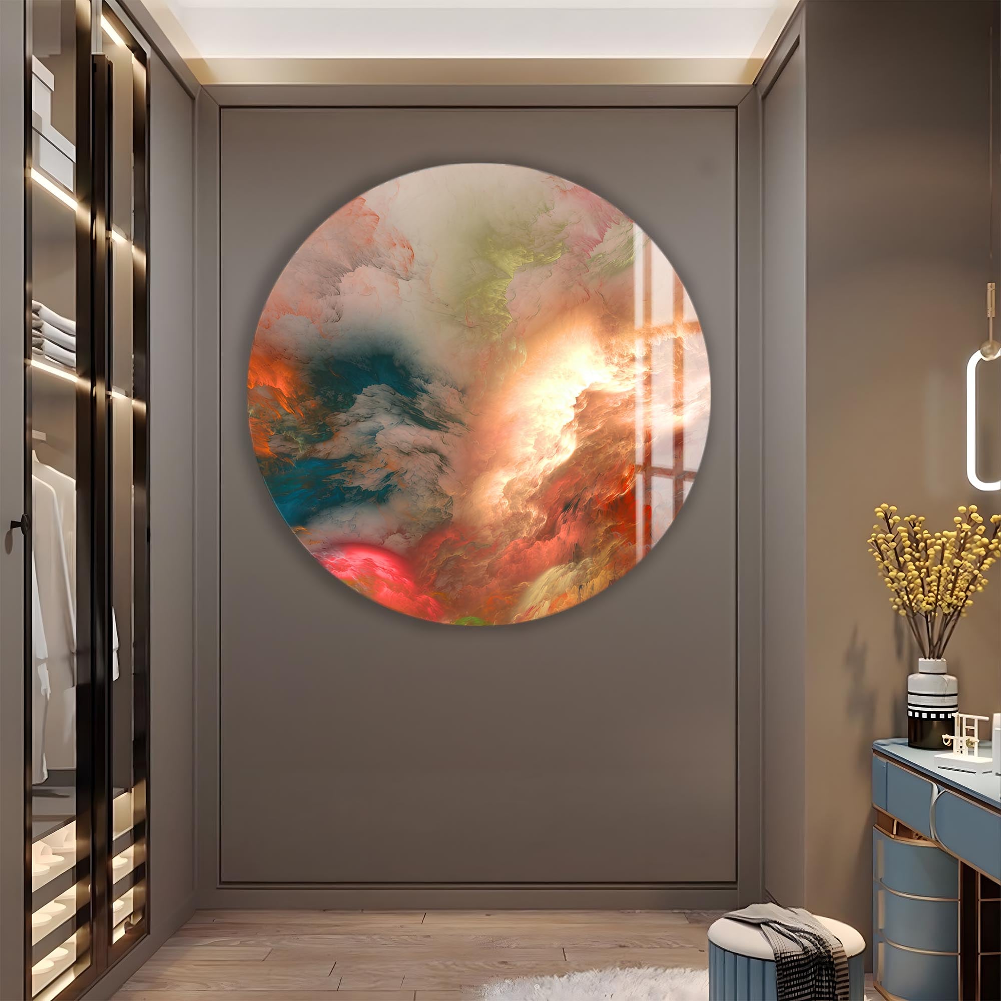 Celestial Rift-Rounded Tempered Glass Wall Art