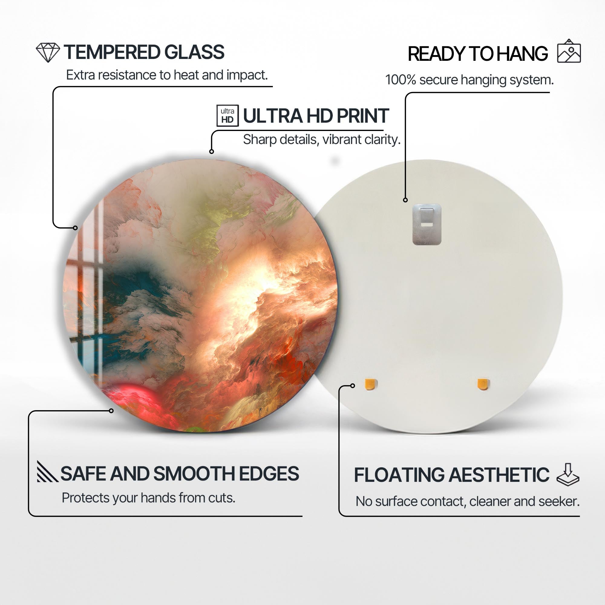 Celestial Rift-Rounded Tempered Glass Wall Art