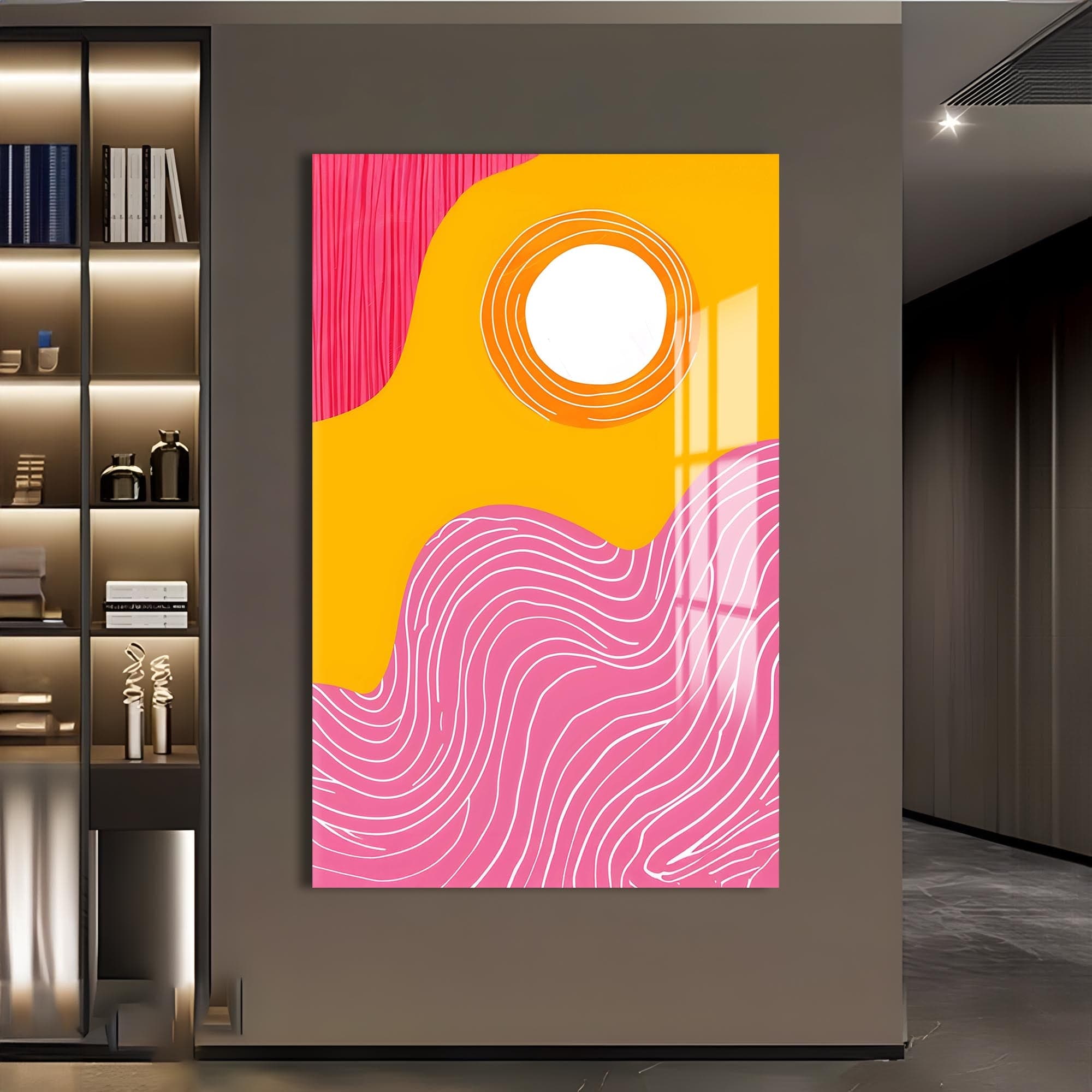 Artronauts Glass Print Sun & Waves - Abstract Tempered Glass Wall Art