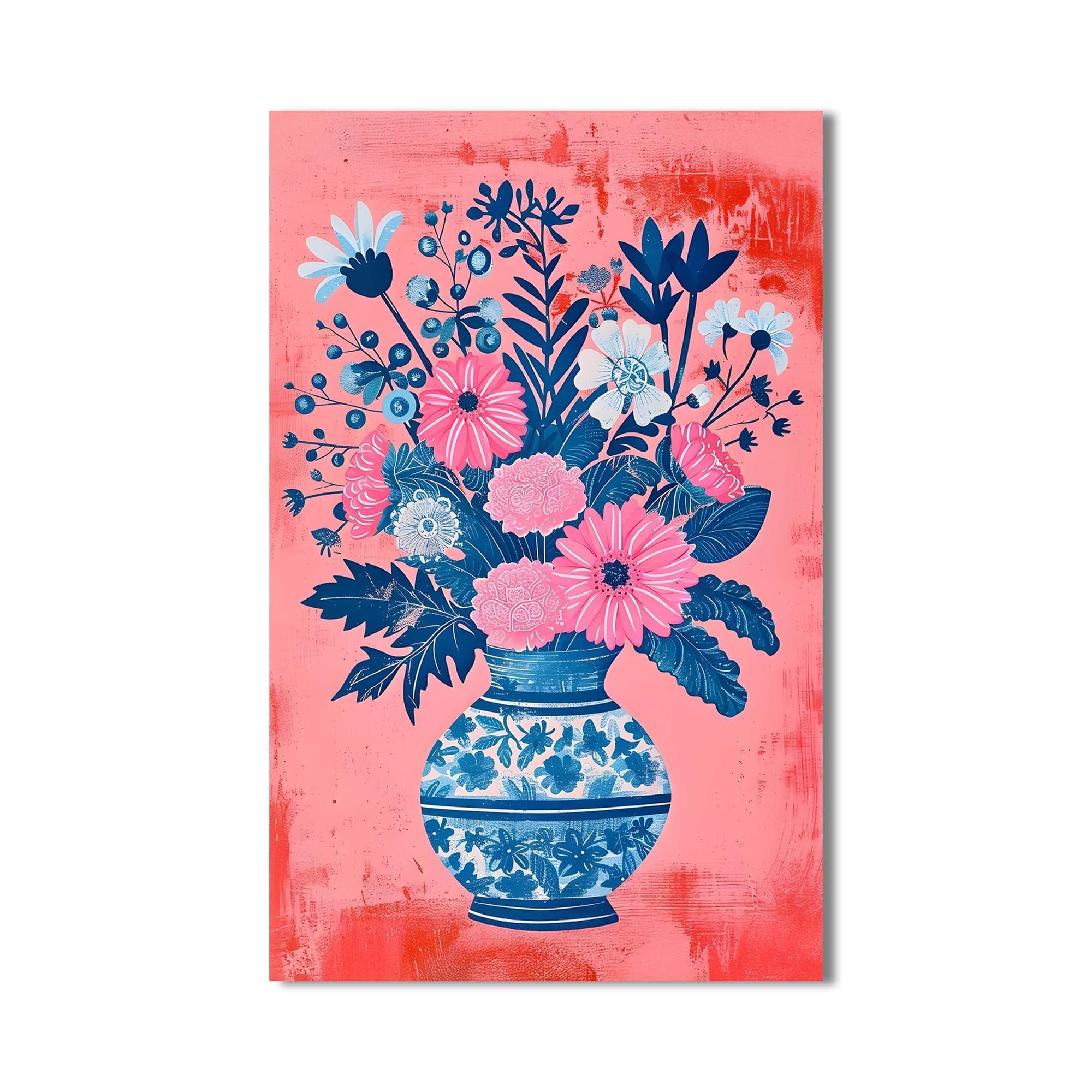 Artronauts Glass Print Floral Vase-Abstract Tempered Glass Wall Art